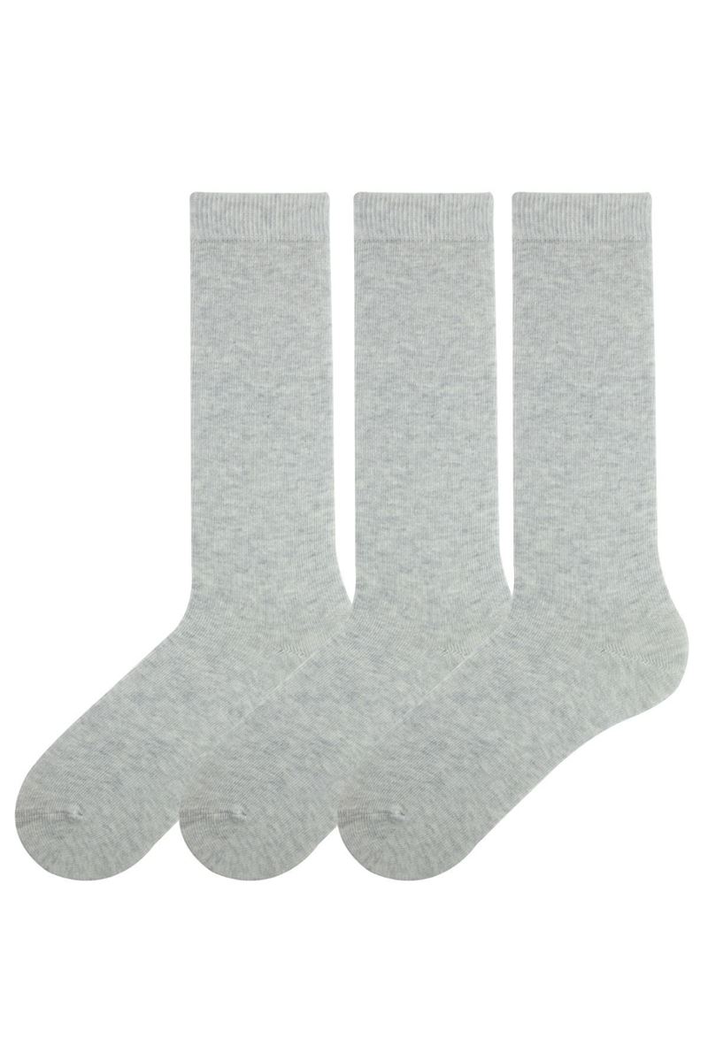 SIMPLE GIRLS  KNEE-HIGH SOCKS GREY