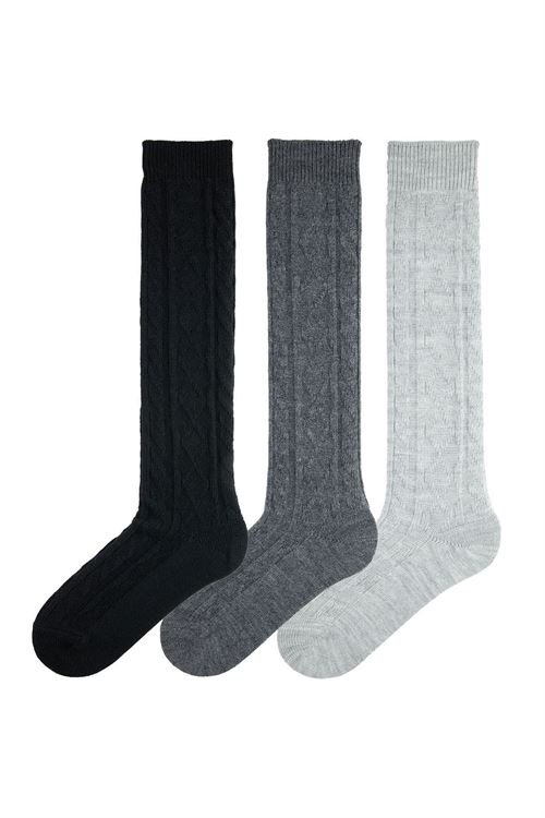 PLAIN KNEE HIGH WOMEN SOCKS 12