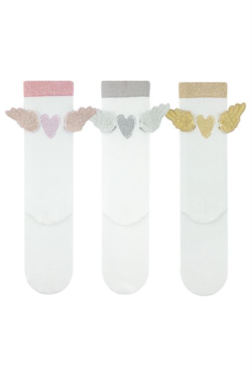 GIRL KNEE-HIGH Socks Wing Patterned 12