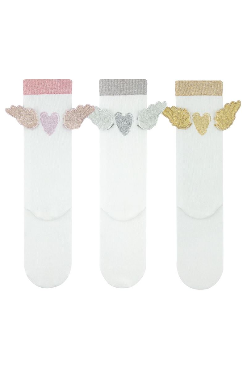 BROSS GIRL KNEE-HIGH SOCKS WING PATTERNED ASORTY