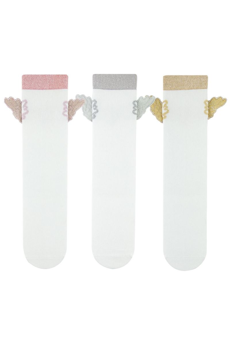 BROSS GIRL KNEE-HIGH SOCKS WING PATTERNED ASORTY