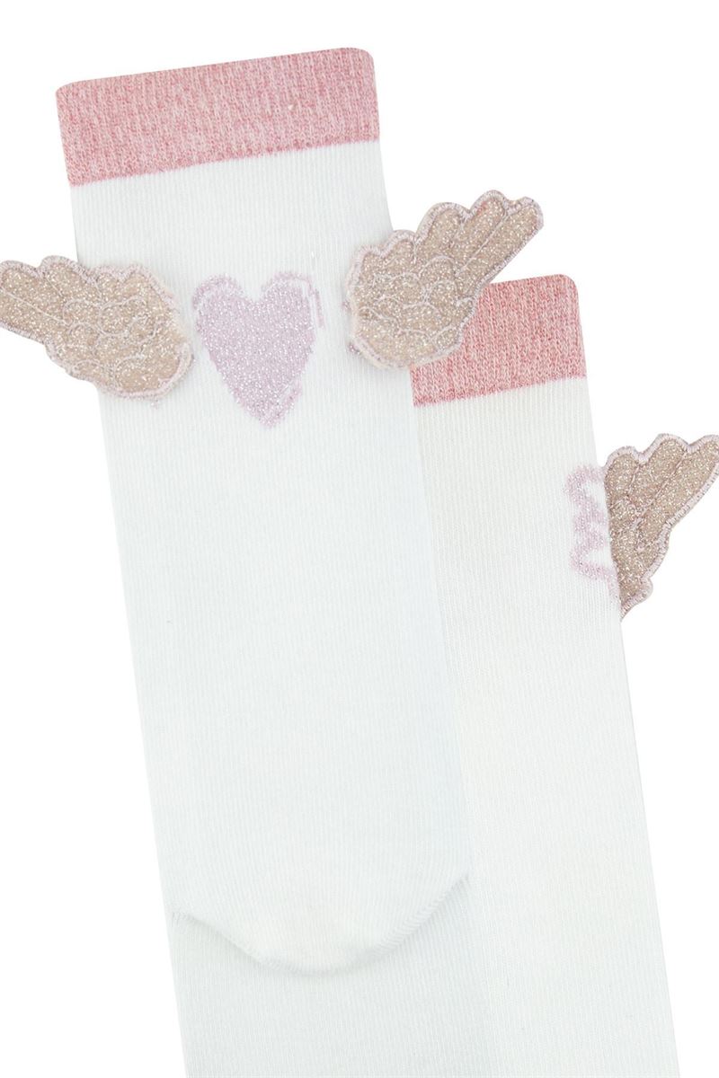 GIRL KNEE-HIGH SOCKS WING PATTERNED ASORTY