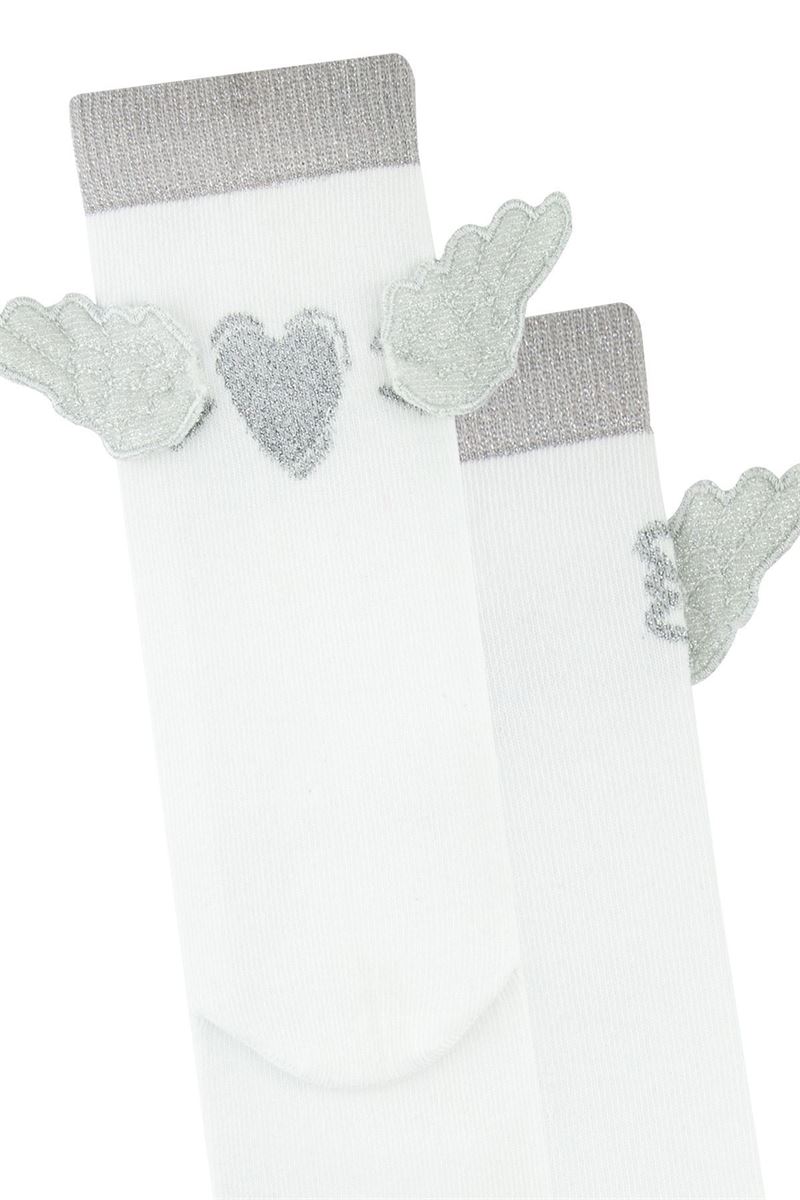 GIRL KNEE-HIGH SOCKS WING PATTERNED ASORTY