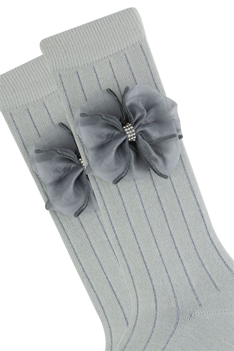 BROSS COLOR RIB GIRL KNEE HIGH SOCKS ASORTY