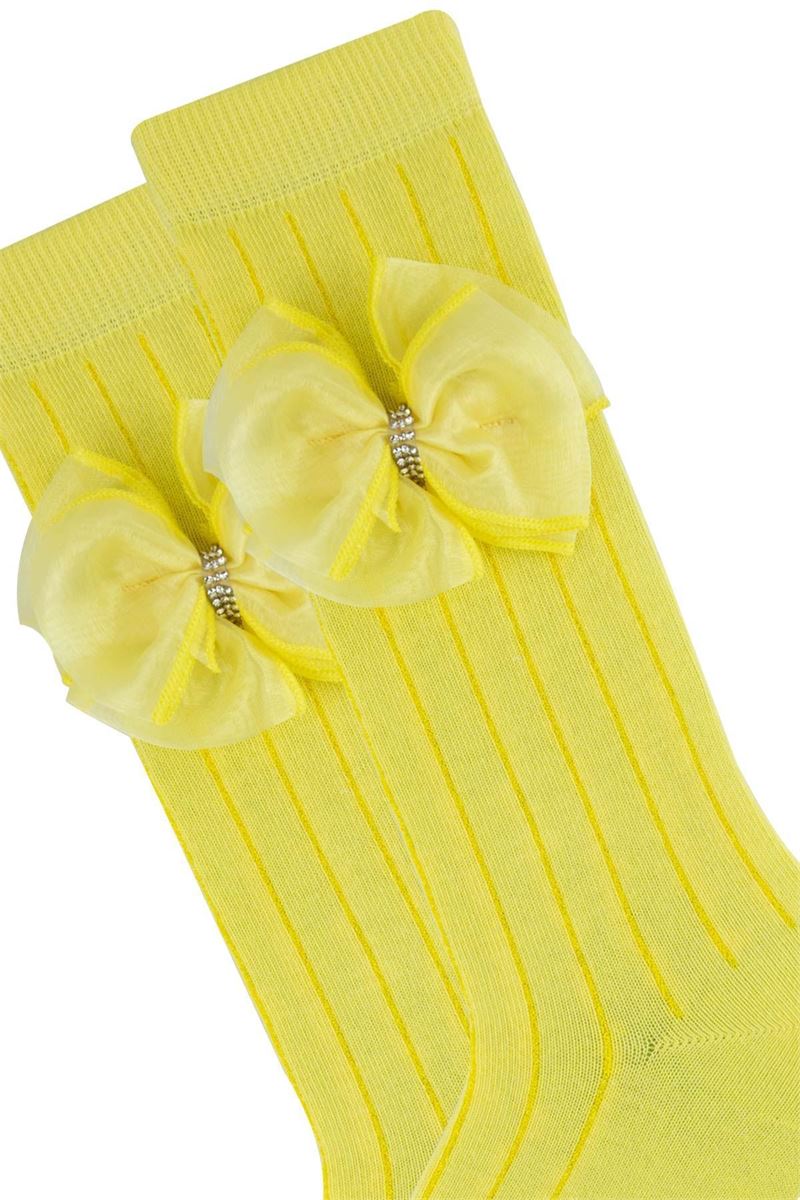 BROSS COLOR RIB GIRL KNEE HIGH SOCKS ASORTY