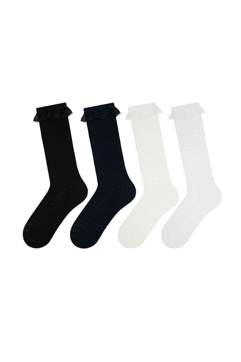 BROSS LACEY NET GIRLS  HIGH KNEE SOCKS ASORTY