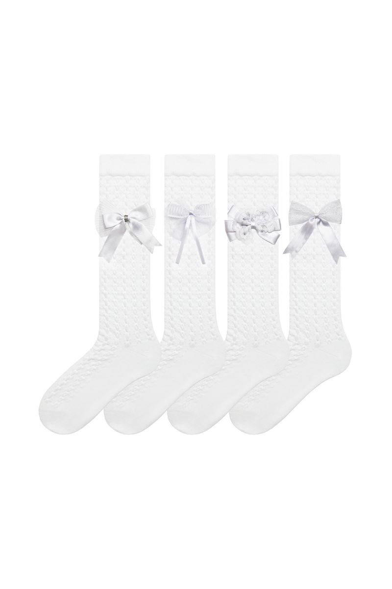 BROSS DOT BOW GIRLS KNEE HIGH SOCKS ASORTY