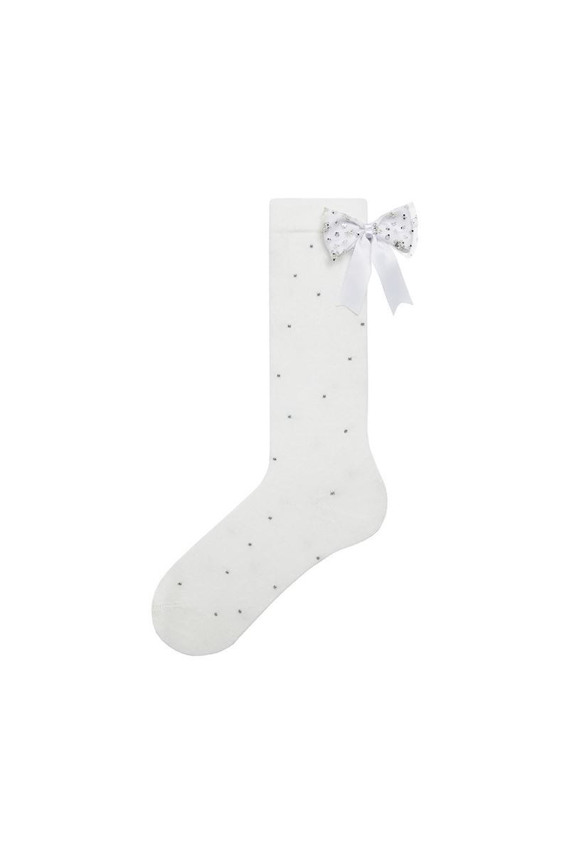 BROSS SILVER BOW ACCESSORY KNEE HIGH GIRL SOCKS ASORTY