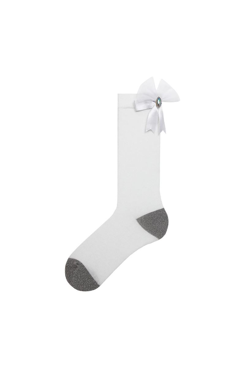 BROSS SILVER BOW ACCESSORY KNEE HIGH GIRL SOCKS ASORTY