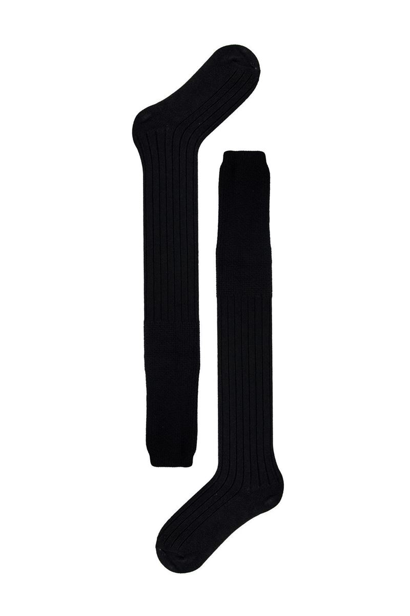 BROSS BRASS WOVEN PATTERNED WOMEN S THIGH HIGH SOCKS BLACK