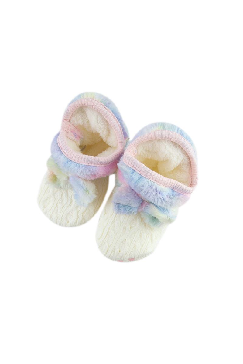 BROSS WHITE BOWTIE GIRLS’ HOUSE BOOTS ECRU