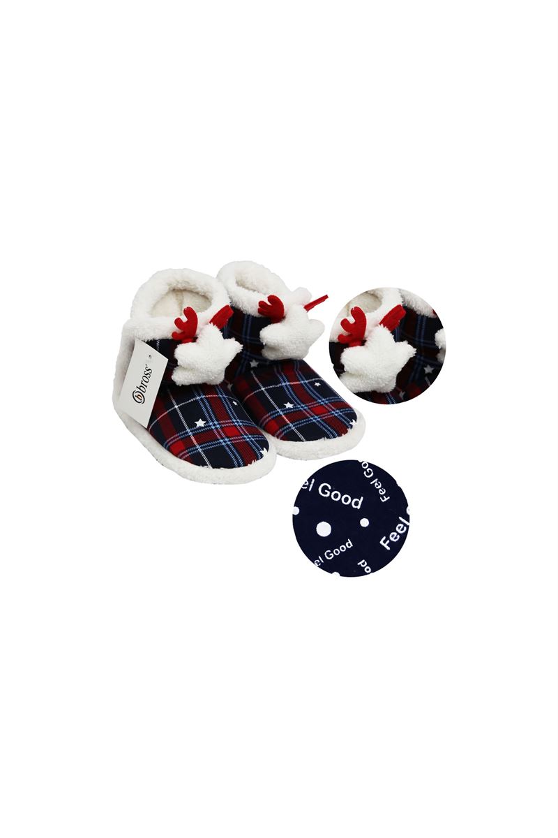BROSS 3D HORN & STAR ACCESSORIZED CHECKED WOMEN BOOTIES ASORTY