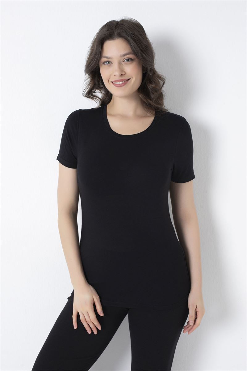 WOMEN LYCRA BAMBOO T-SHIRT BLACK