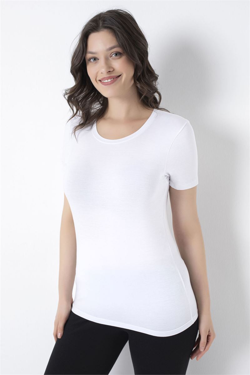 WOMEN LYCRA BAMBOO T-SHIRT WHITE