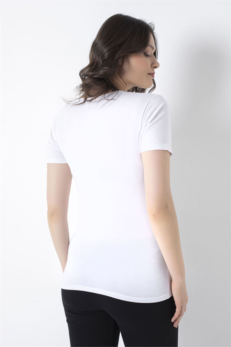 WOMEN LYCRA BAMBOO T-SHIRT WHITE