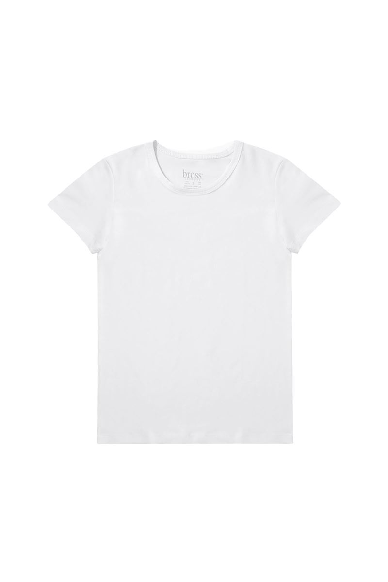 BOYS LYCRA CREW-COLLAR T-SHIRT WHITE