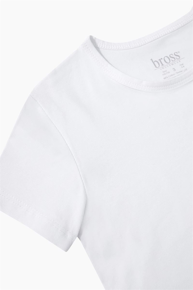 BOYS LYCRA CREW-COLLAR T-SHIRT WHITE