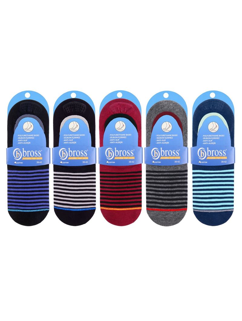 BROSS RINGED MENS UNVISIBLE SOCKS ASORTY