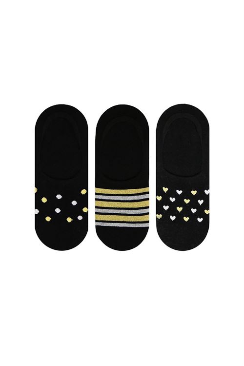 Circle, Point, Heart Patterned Womens Invisible S 12