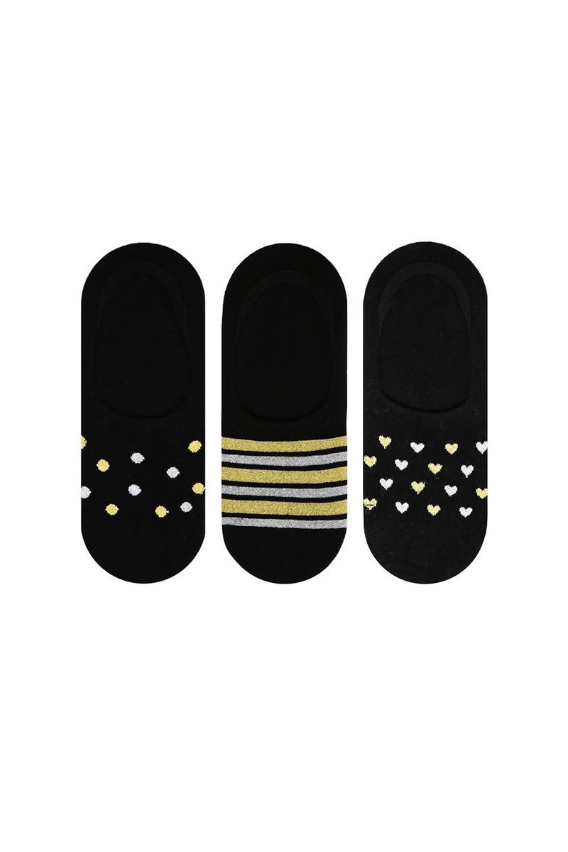 CIRCLE, POINT, HEART PATTERNED WOMENS INVISIBLE S