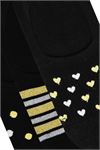 CIRCLE, POINT, HEART PATTERNED WOMENS INVISIBLE S