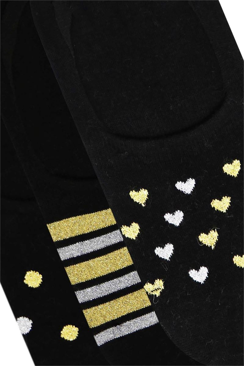 CIRCLE, POINT, HEART PATTERNED WOMENS INVISIBLE S