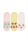 LILY PATTERNED WOMENS UNVISIBLE SOCKS