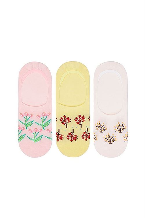 Lily Patterned Womens Unvisible Socks 12