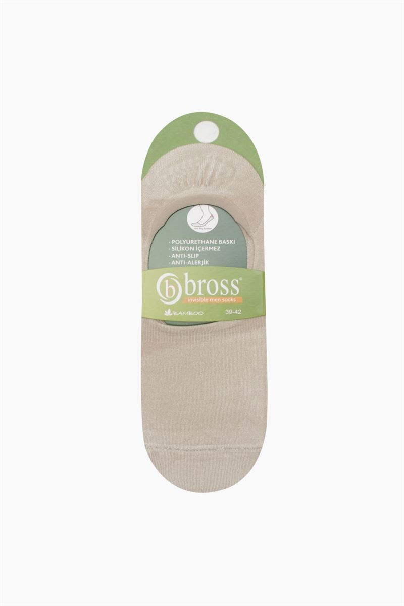 BROSS SIMPLE BAMBOO MEN S INVISIBLE SOCKS BEIGE