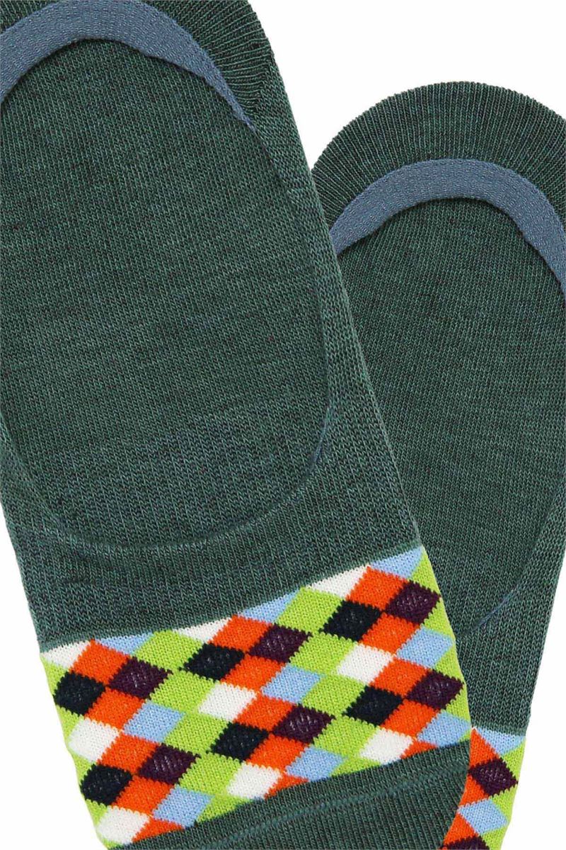 BROSS CHECKED PATTERNED BOYS NO SHOW SOCKS ASORTY