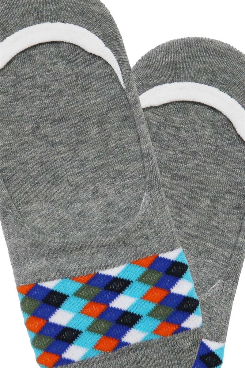 BROSS CHECKED PATTERNED BOYS NO SHOW SOCKS ASORTY