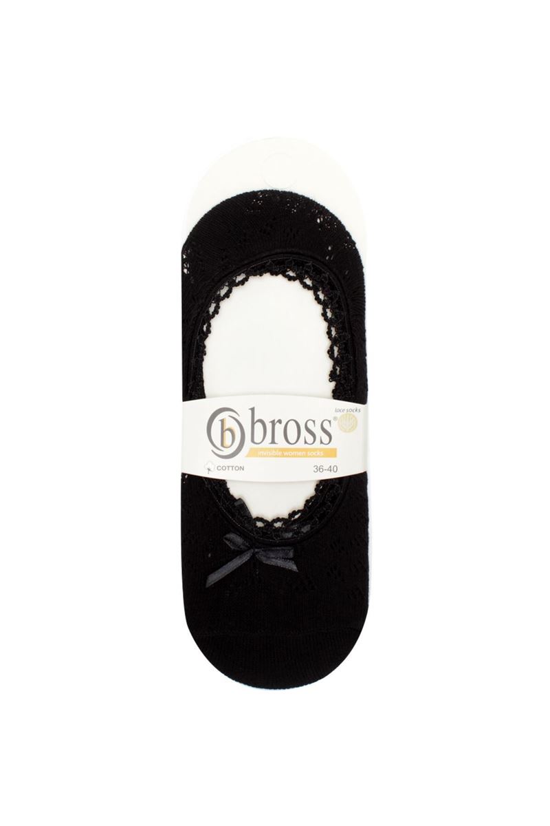 BROSS NET WOMENS INVISIBLE SOCKS BLACK