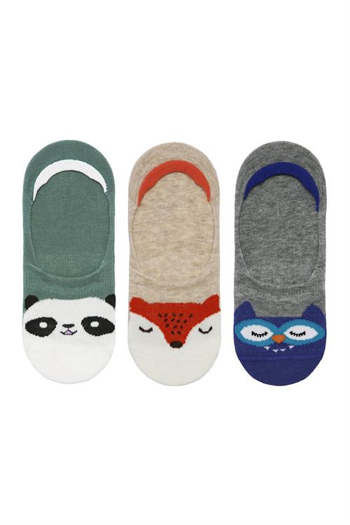 Animal Patterned Boys No-Show Socks 12