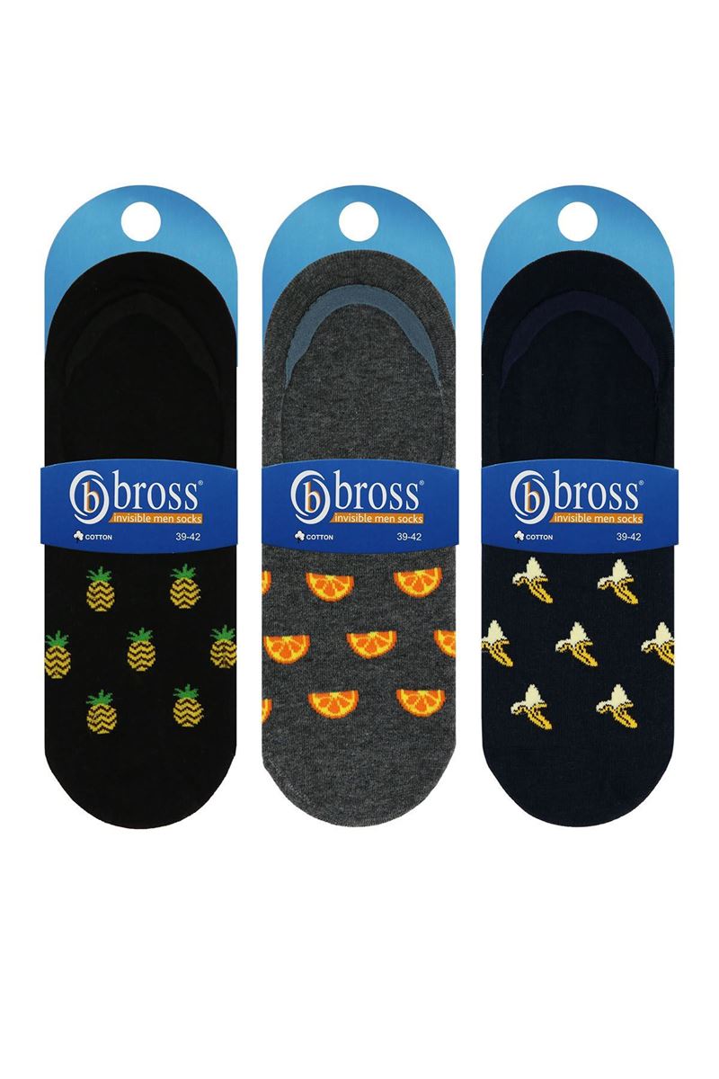 FRUIT PATTERNED PRINTED MENS INVISIBLE SOCKS