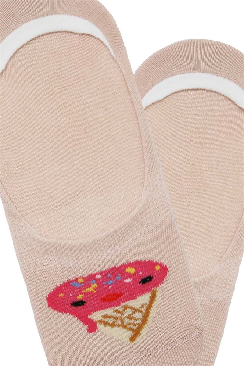 DESSERT PATTERNED GIRLS NO SHOW SOCKS ASORTY