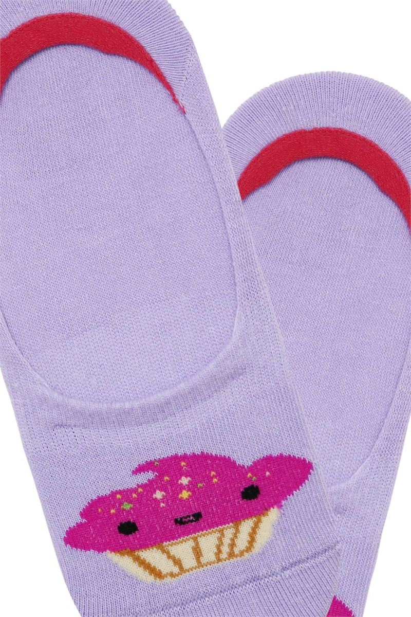 DESSERT PATTERNED GIRLS NO SHOW SOCKS ASORTY