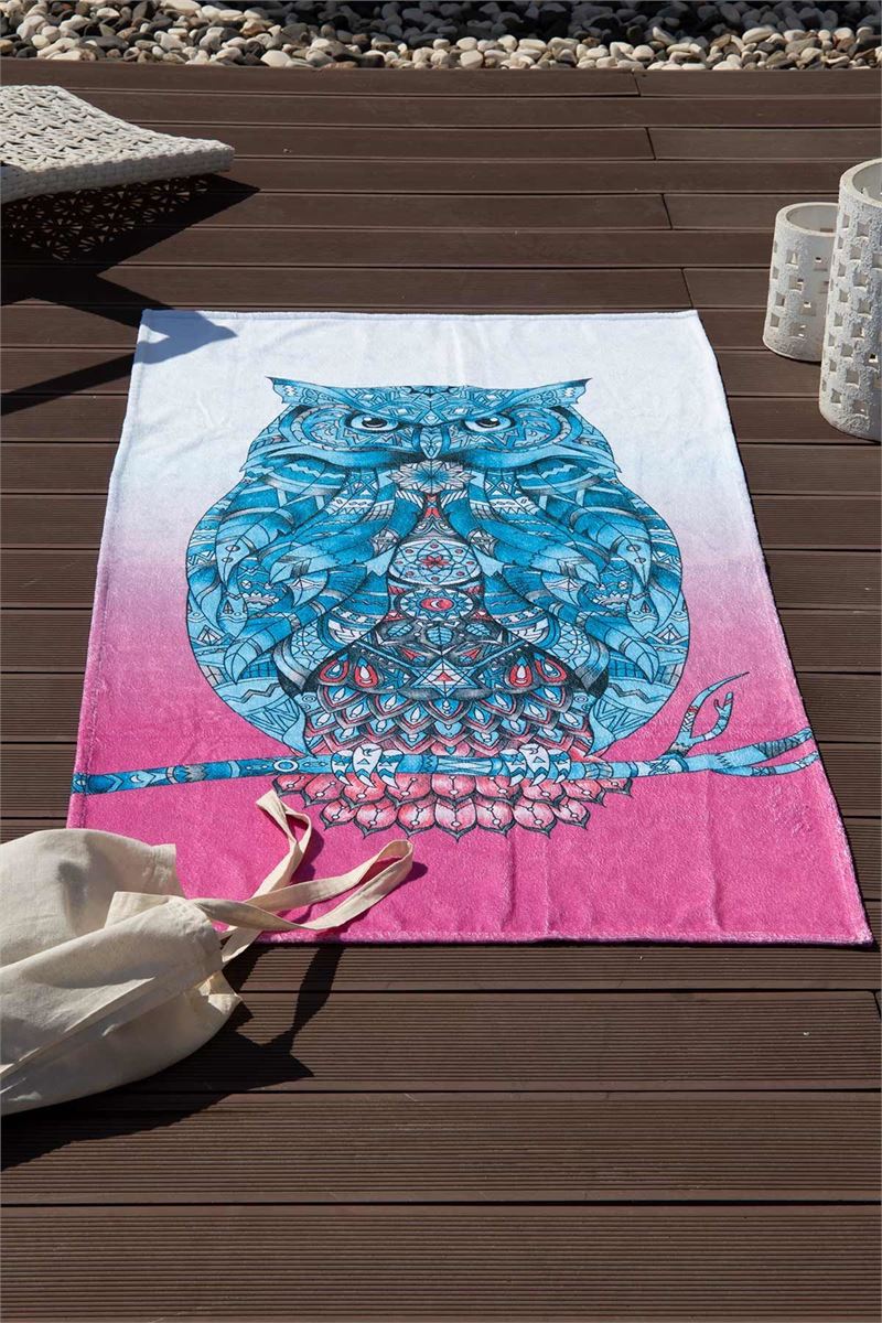 BROSS BROSS OWL PATTERN BEACH TOWEL 75X150 