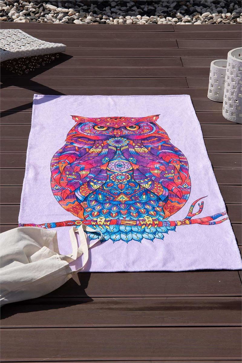 BROSS BROSS OWL PATTERN BEACH TOWEL 75X150 