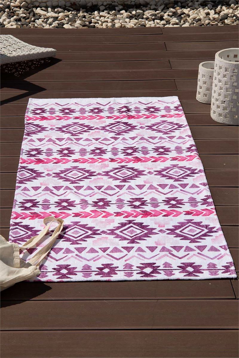 BROSS PATTERNED BEACH TOWEL 75X100 POWDER