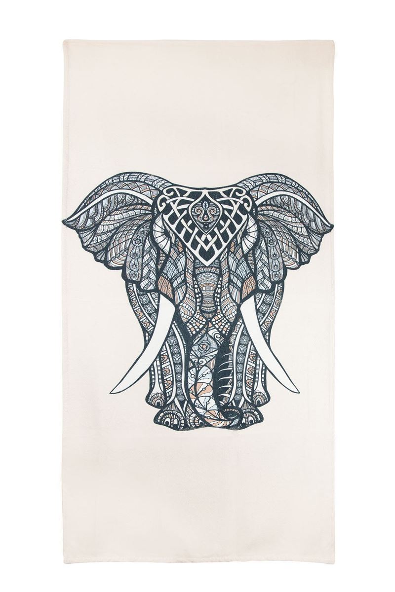 BROSS BROSS ELEPHANT PATTERN BEACH TOWEL 75X100 POWDER