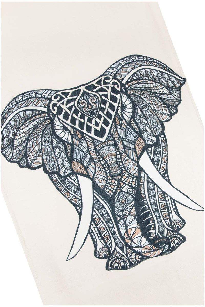 BROSS BROSS ELEPHANT PATTERN BEACH TOWEL 75X100 POWDER