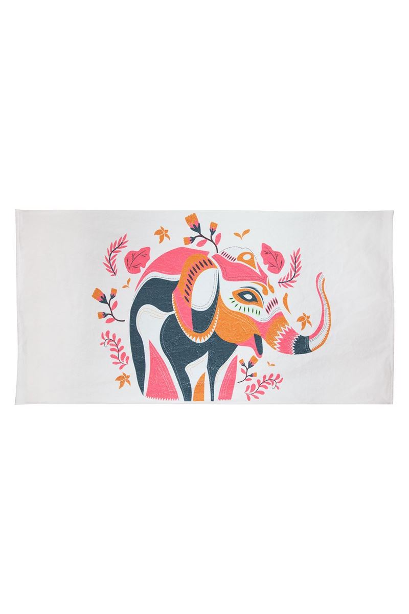 BROSS COLORFUL ELEPHANT PATTERN BEACH TOWEL 75X100