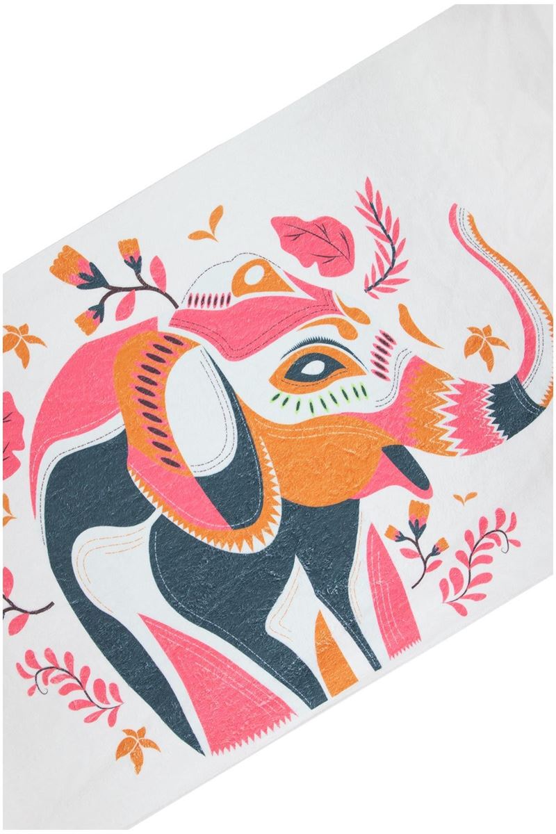 BROSS COLORFUL ELEPHANT PATTERN BEACH TOWEL 75X100