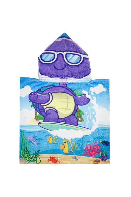 Bross Kids Towel Pancho Turtle Patterned 60X60 3