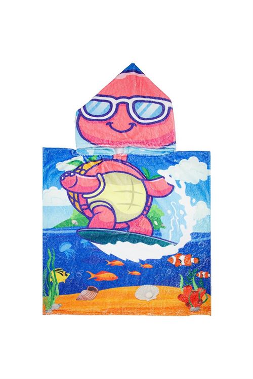 Bross Kids Towel Pancho Turtle Patterned 60X60 3