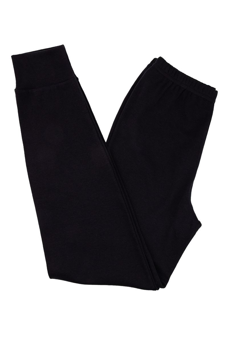 BROSS GIRLS' 100% COTTON LEGGINGS BLACK