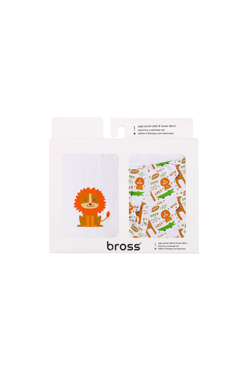 BROSS BOYS' LEON VEST BOXER PACK WHITE