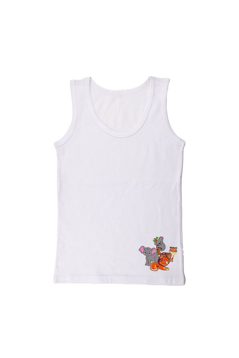 BOYS' ANIMALS VEST BOXER PACK WHITE