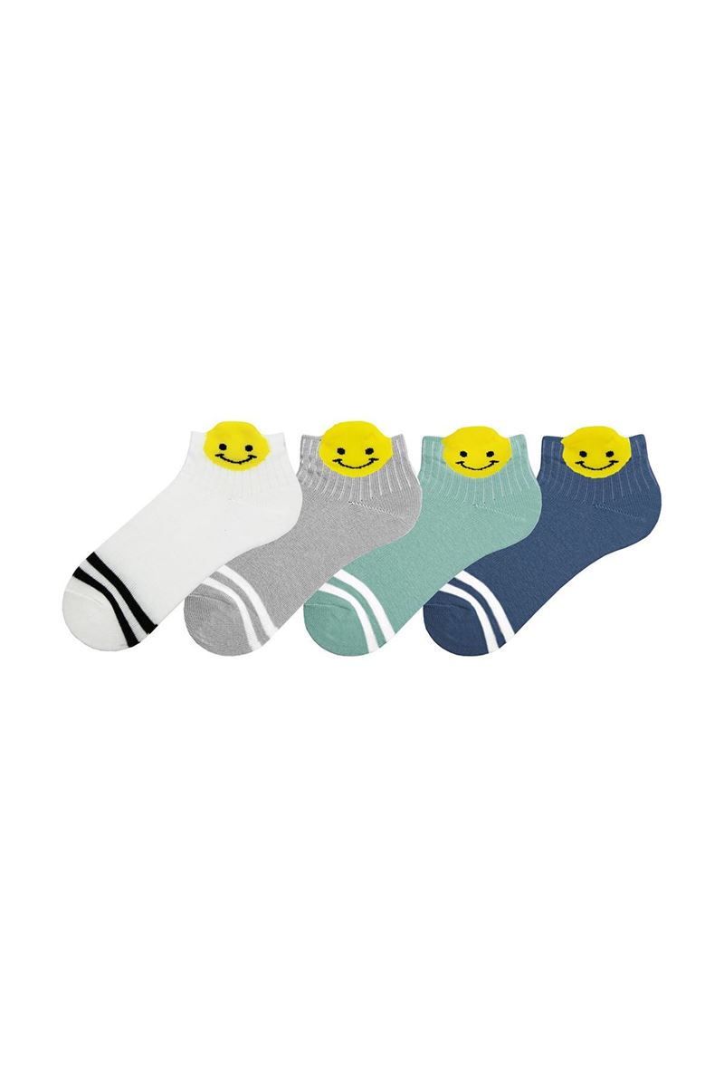 BROSS 3D EMOJİ DESENLİ ERKEK ÇOCUK KISAKONÇ ÇORABI ASORTİ