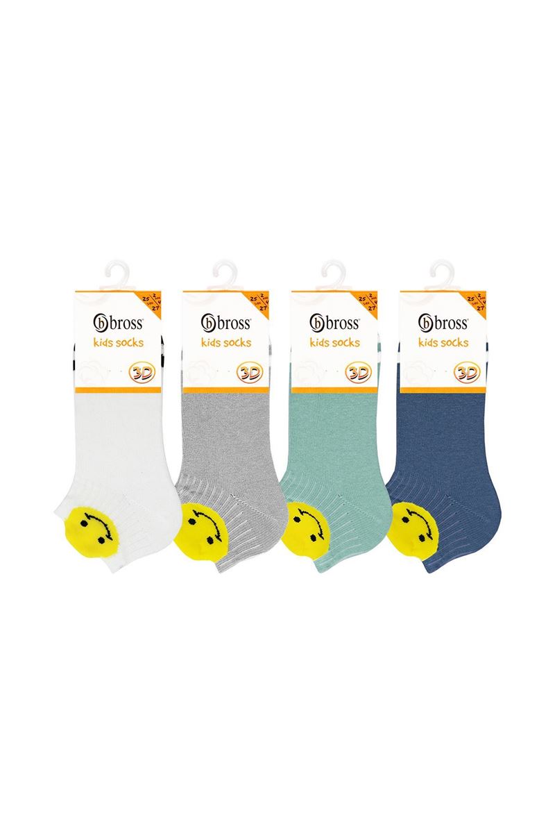 BROSS 3D EMOJİ DESENLİ ERKEK ÇOCUK KISAKONÇ ÇORABI ASORTİ